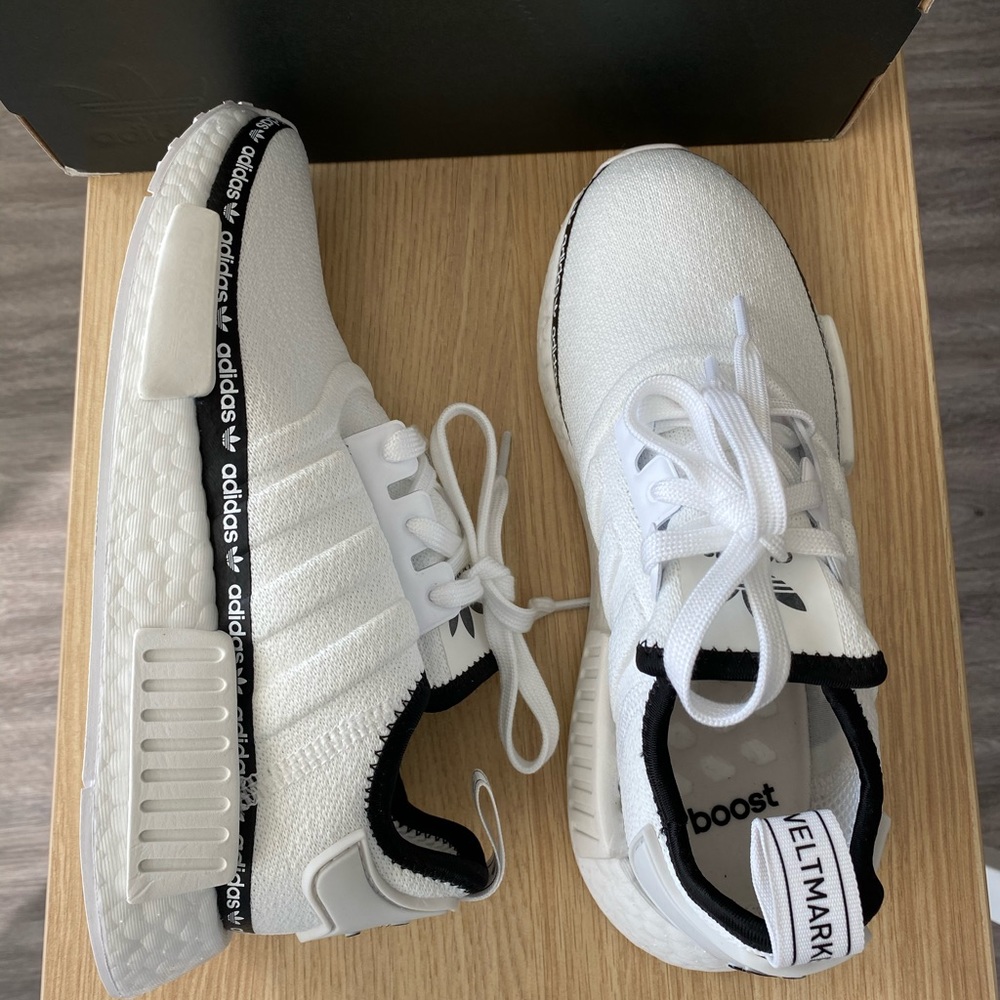 Adidas NMD R1 white shoes